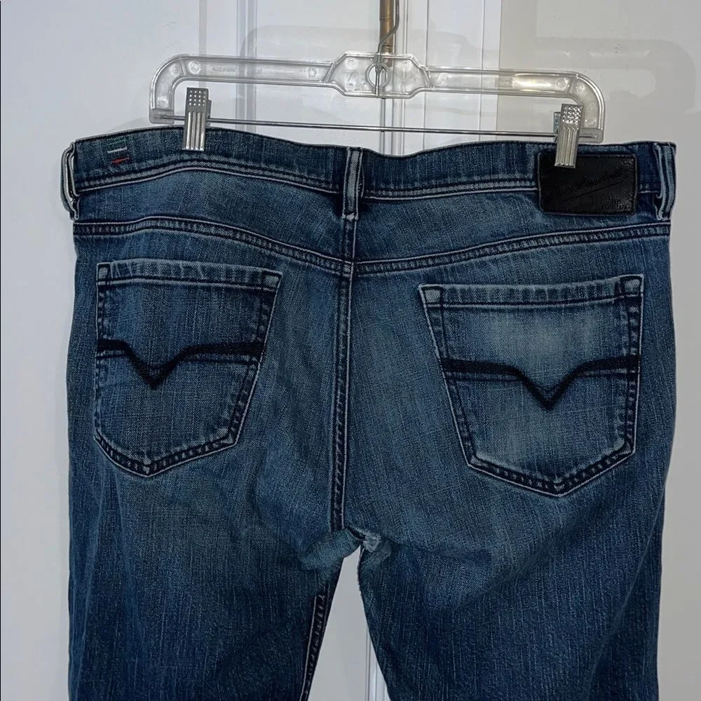 Vtg Button Fly Diesel Quratt Model Denim Blue Jeans 38 x 32 Distressed Holes